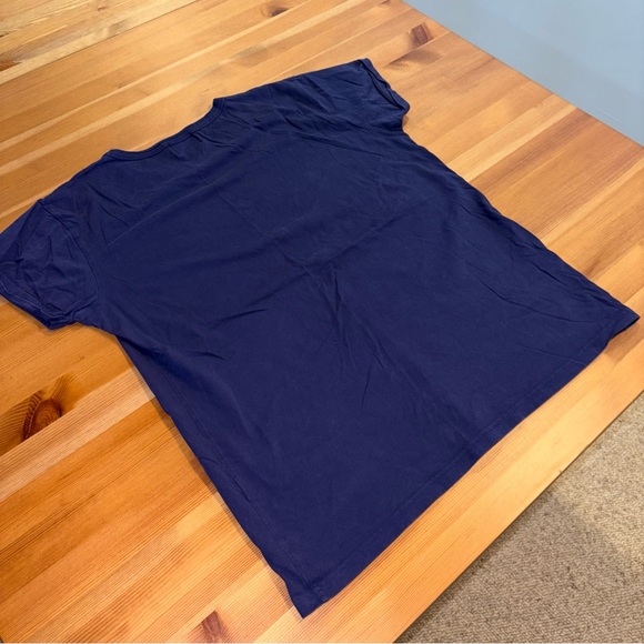 Maison Labiche Womens Large Blue Cotton the dude Embroidered Short Sleeve TShirt - Picture 7 of 7